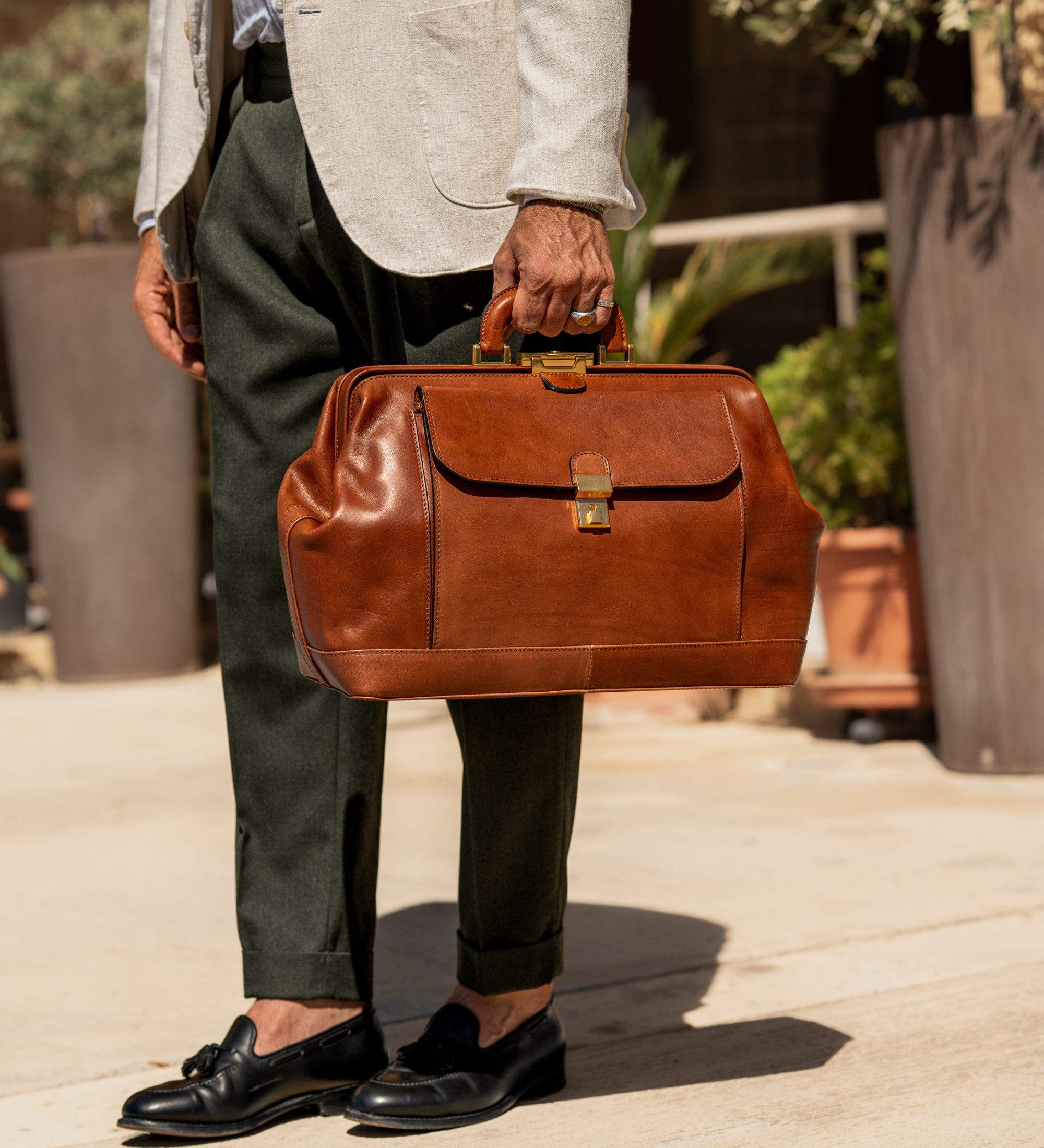 Grote Italiaanse leren dokterstas - Hamlet