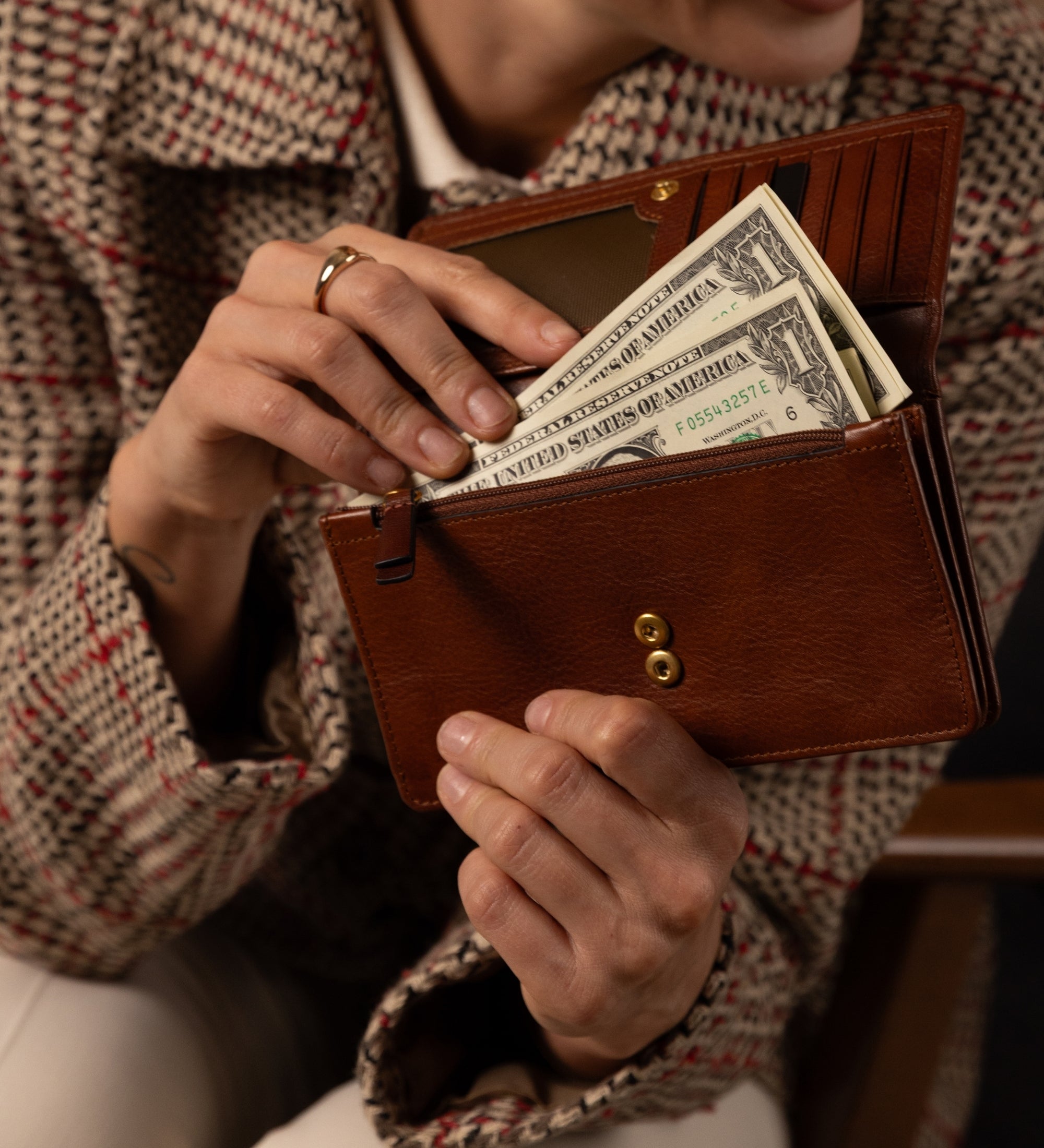 Dames Leren Continental Portemonnee - Charade