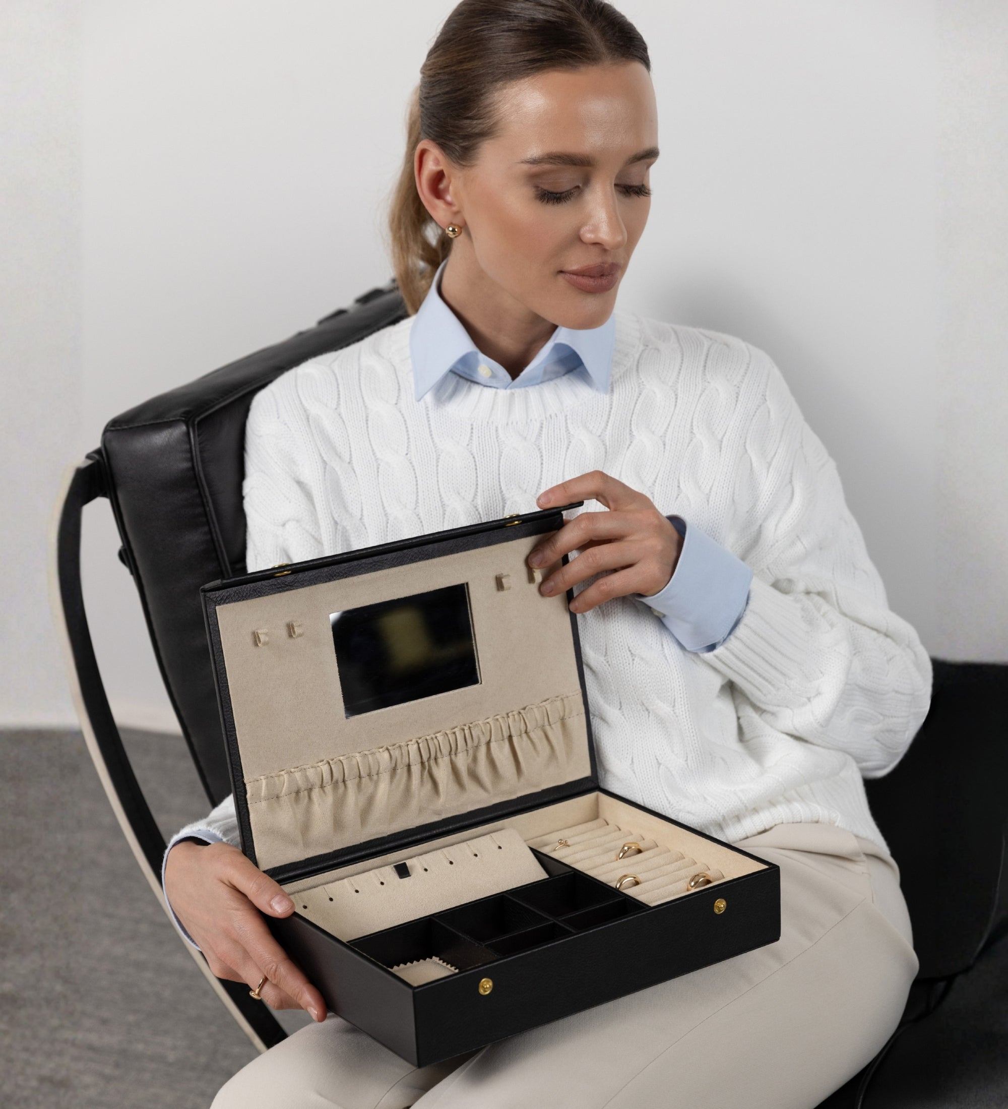 Leren sieradenkistje accessoirekistje voor dames - The Line of Beauty