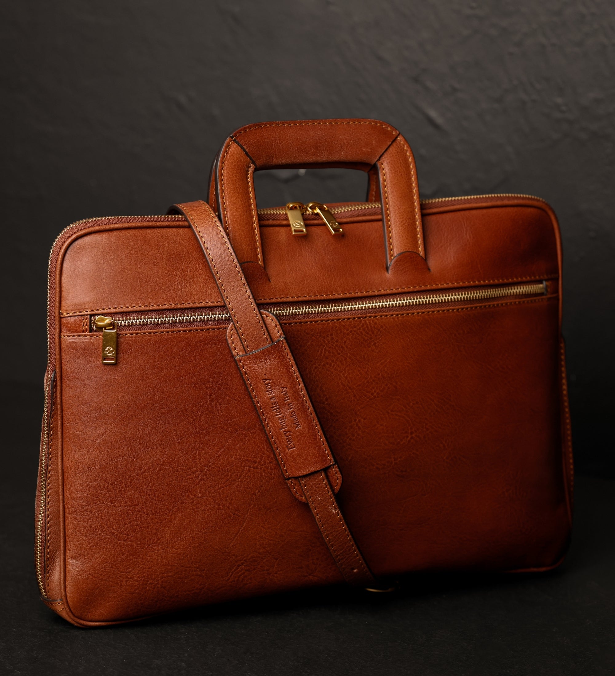Leren aktetas laptoptas - Brave New World
