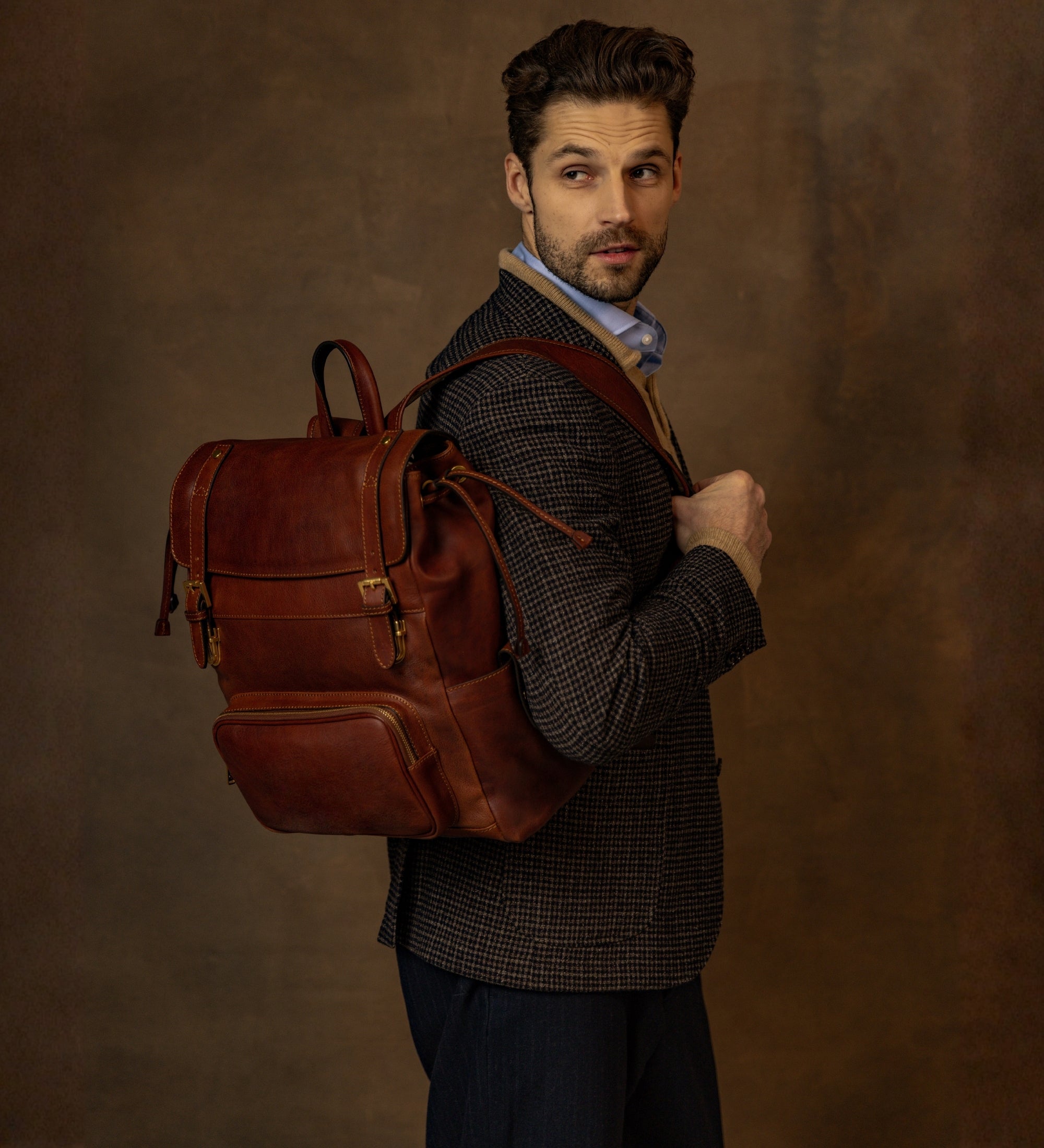 Leren rugtas - The Good Earth