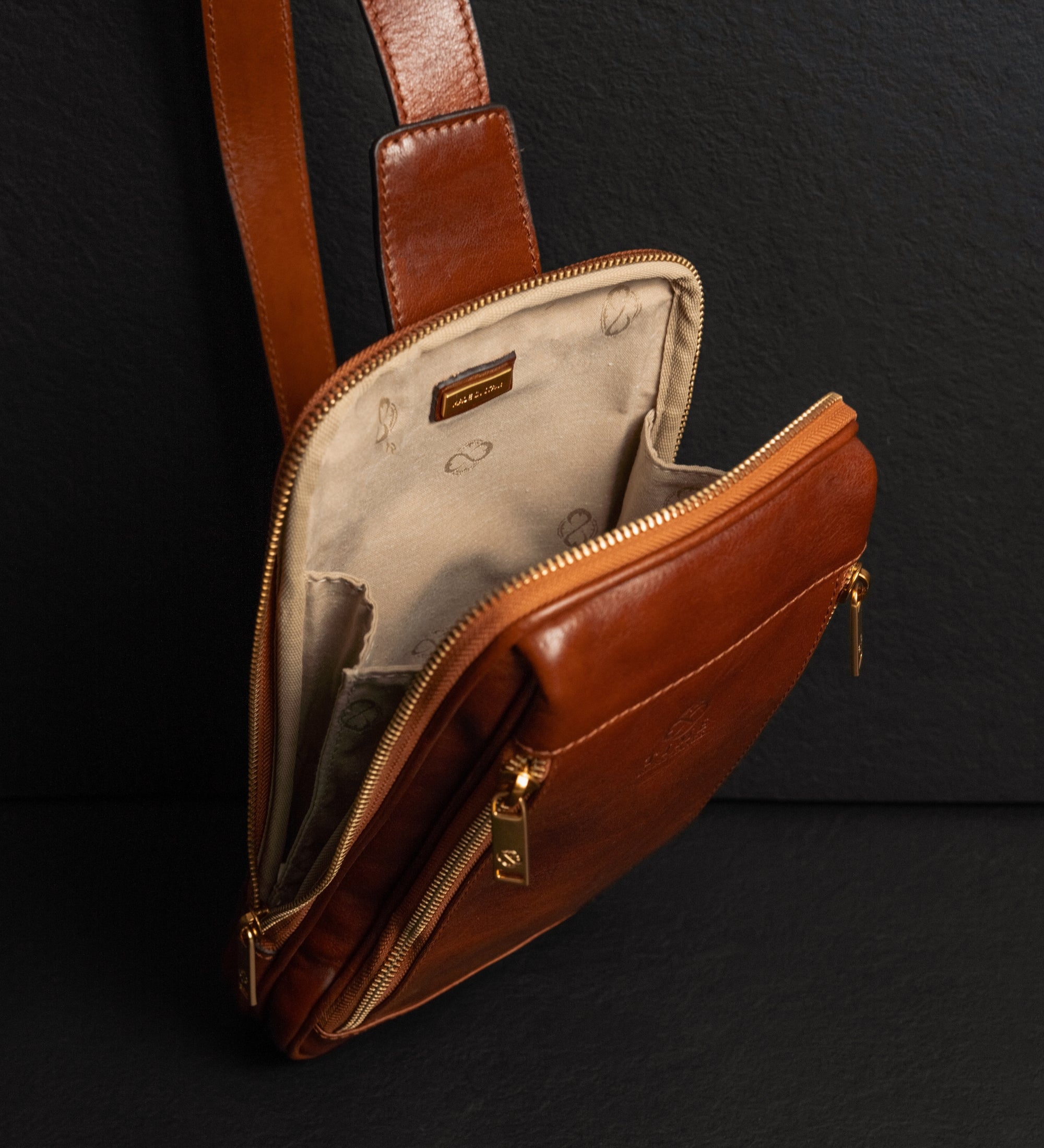 Leren sling bag borsttas - Kim