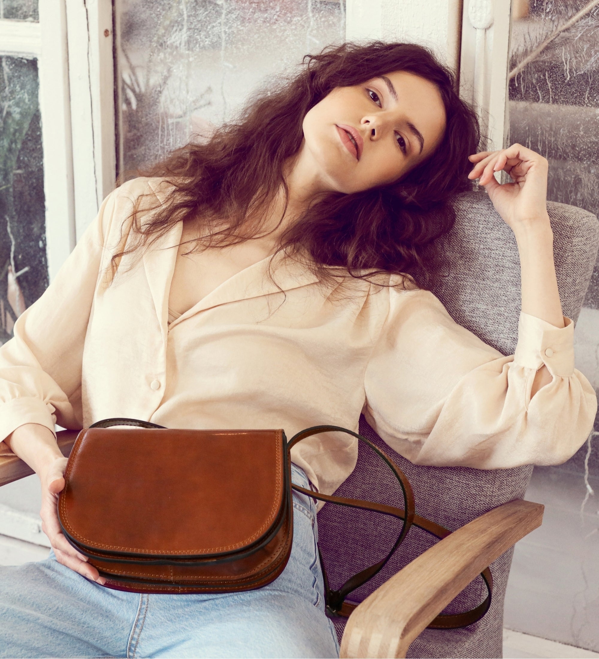 Leren zadeltas crossbodytas voor dames - Moonfleet