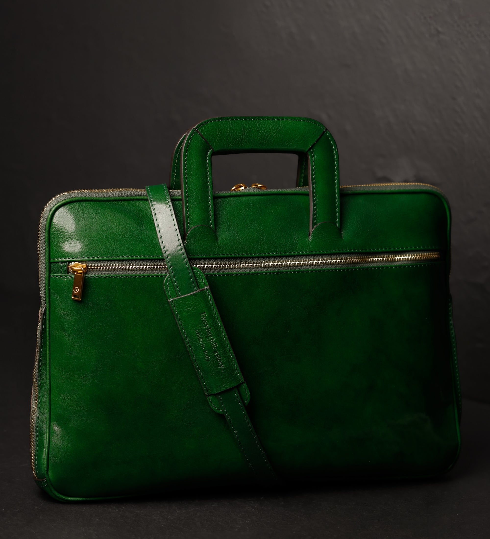 Leren aktetas laptoptas - Brave New World