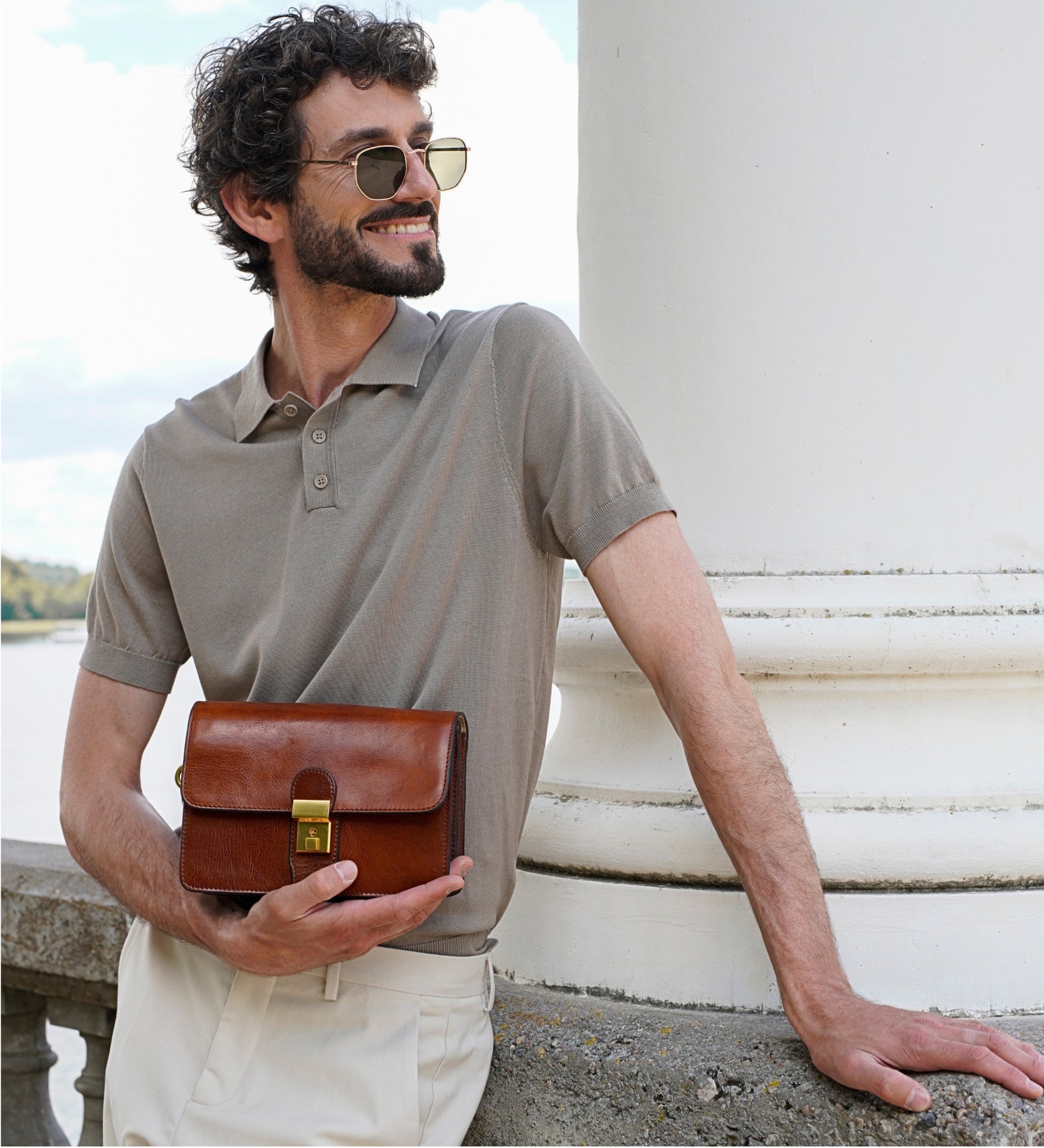 Leren clutch compacte handtas - The Maltese Falcon