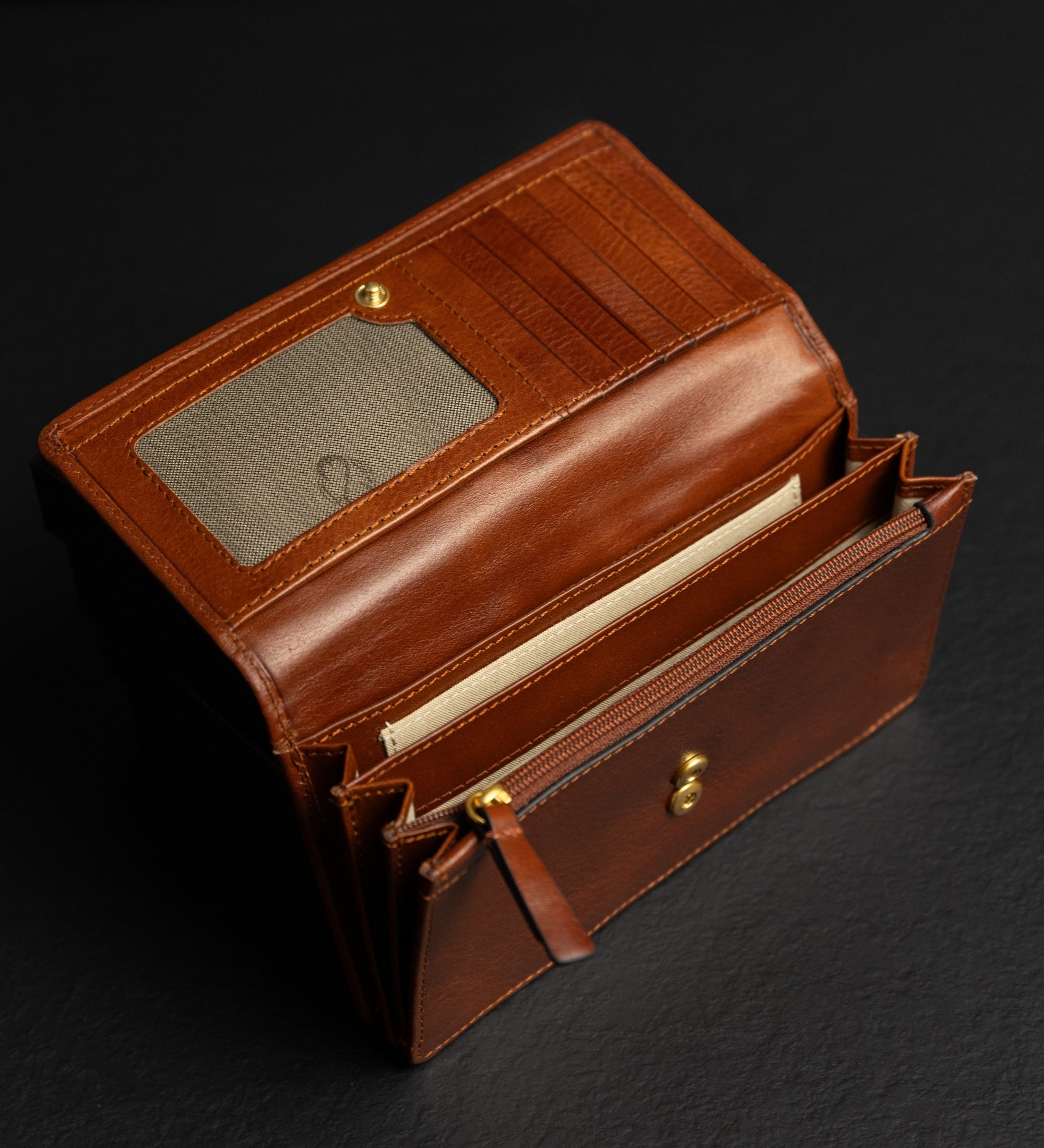 Dames Leren Continental Portemonnee - Charade