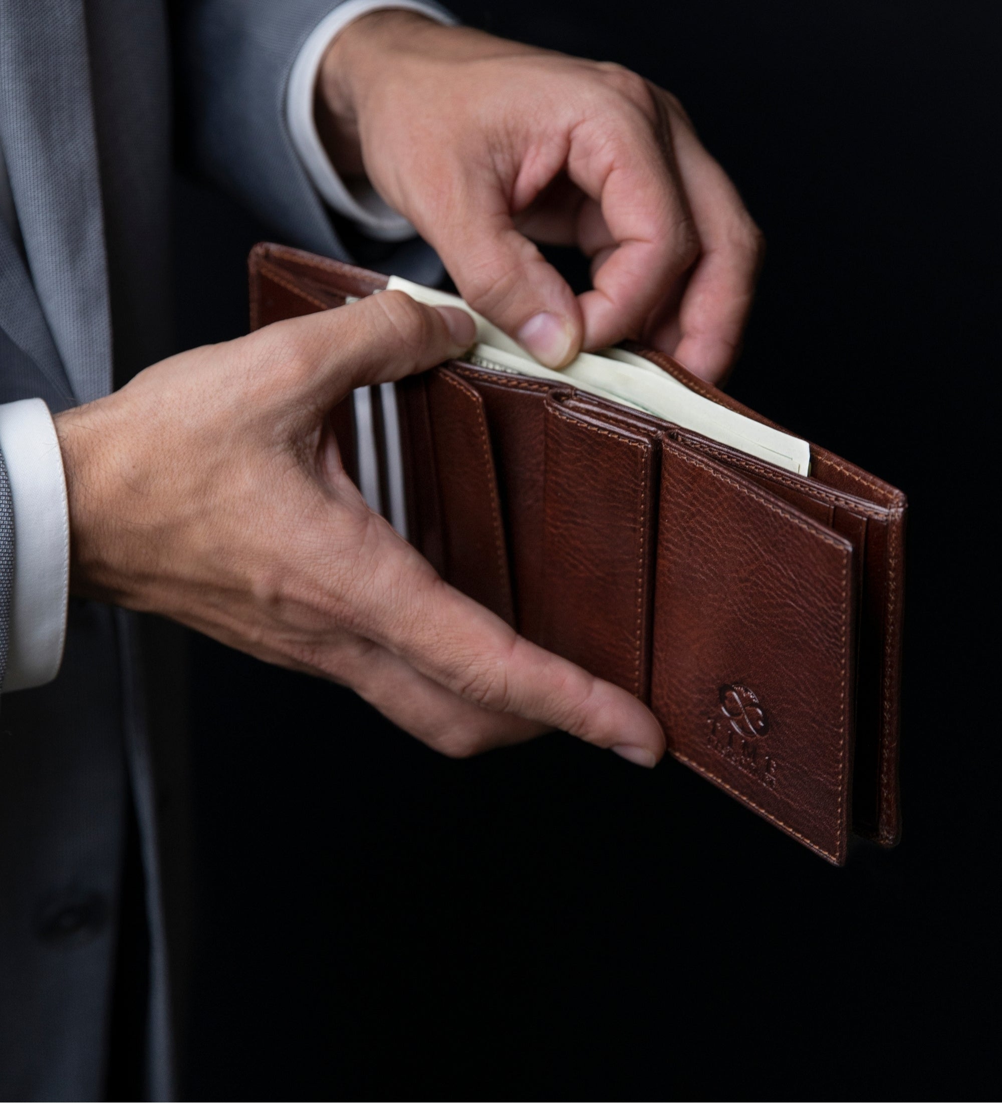Leren bifold portemonnee - Daniel
