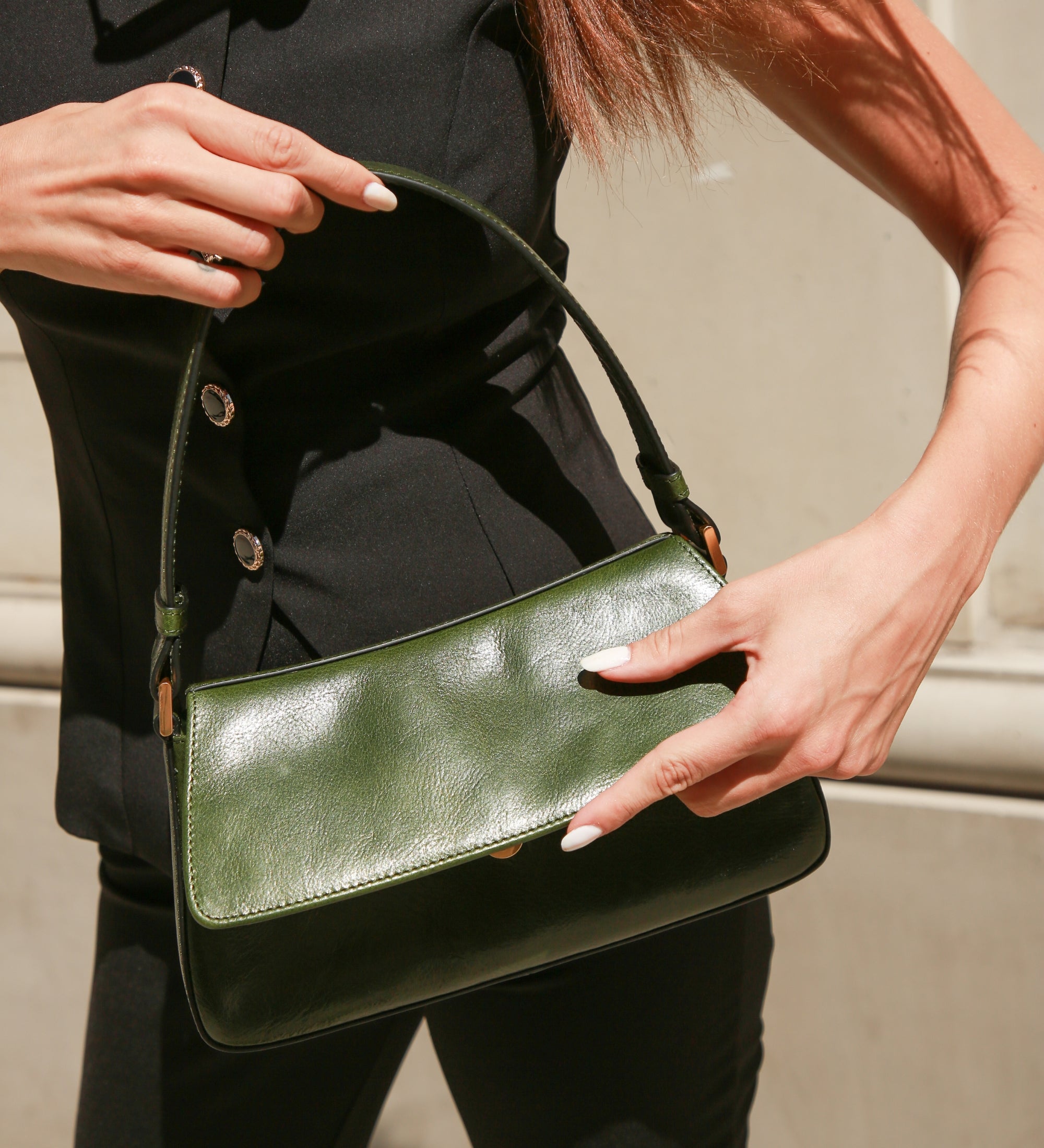 Leren baguette tas voor dames - Bright Lights, Big City