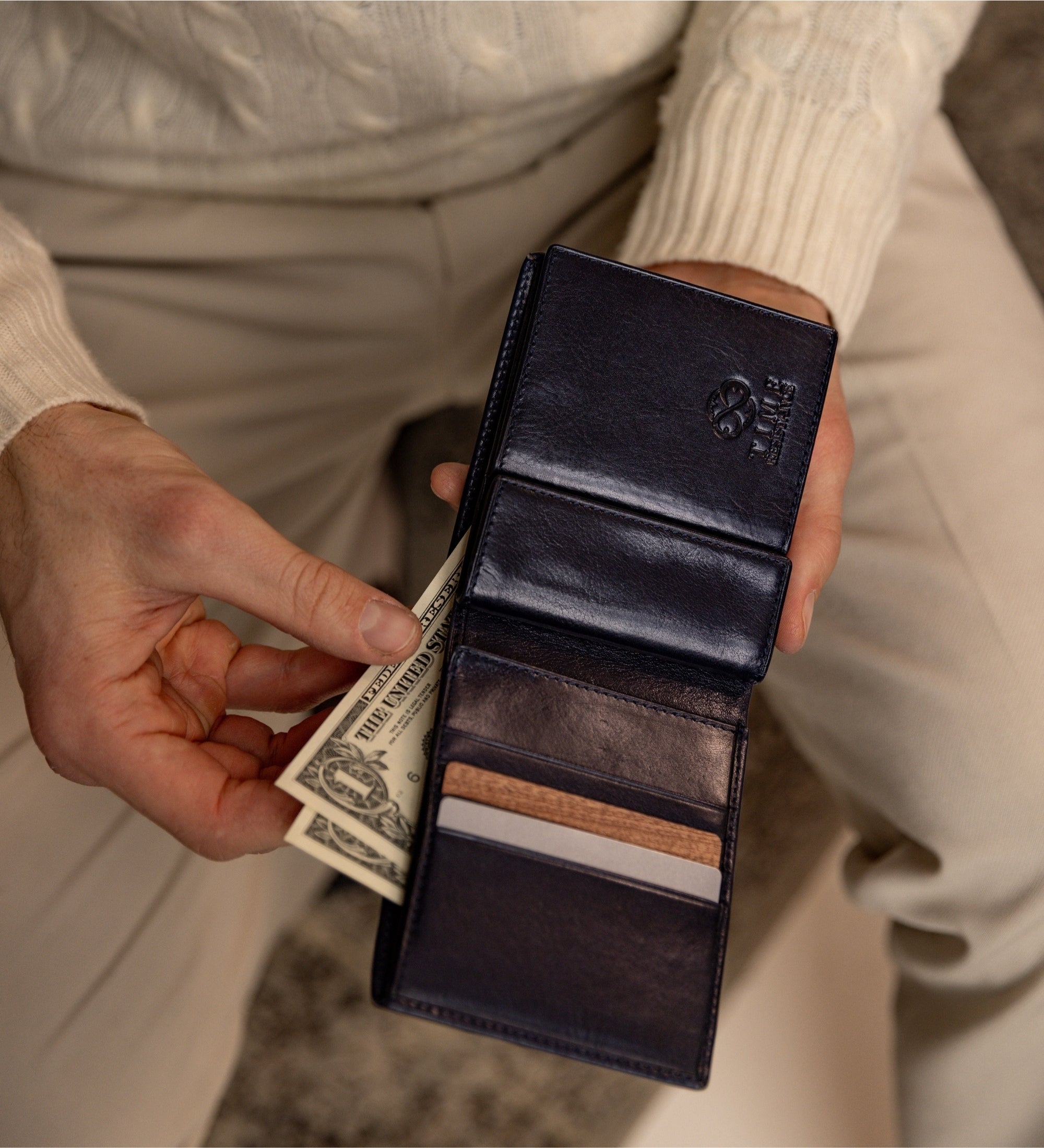 Leren bifold portemonnee - Daniel