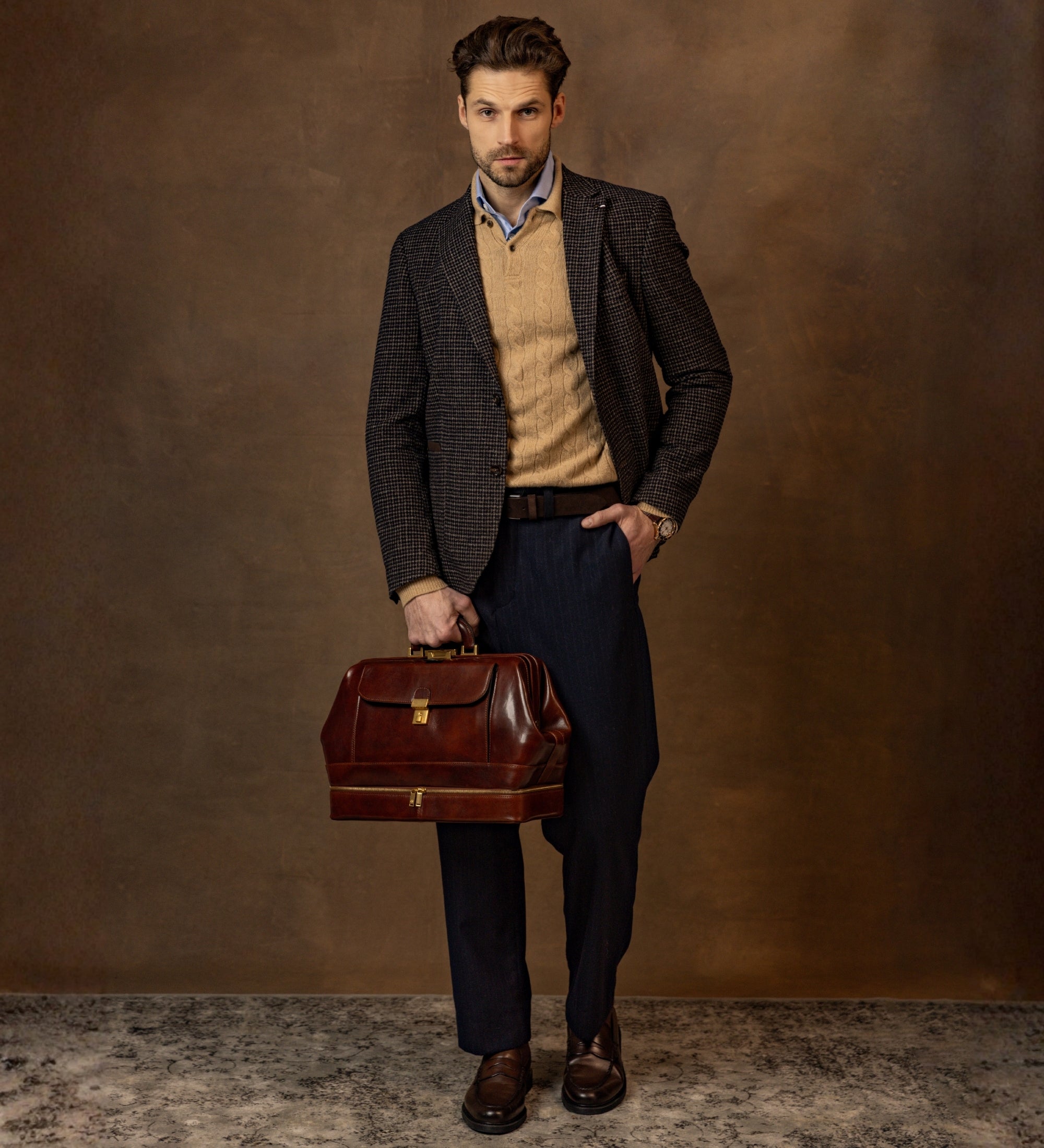 Grote Italiaanse leren dokterstas - The Master and Margarita