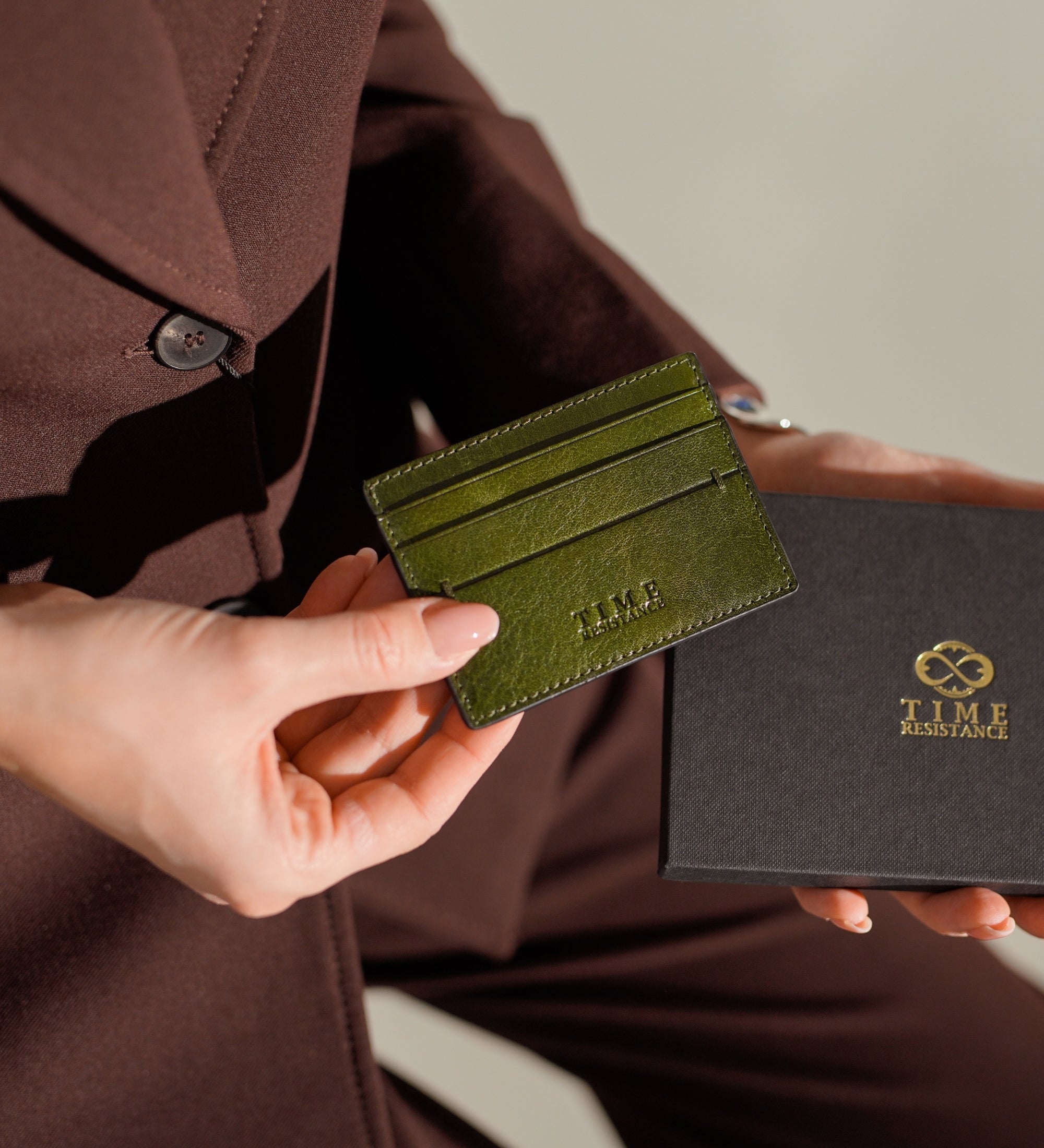 Leren creditcardhouder visitekaartjeshouder voor dames - Fireflies