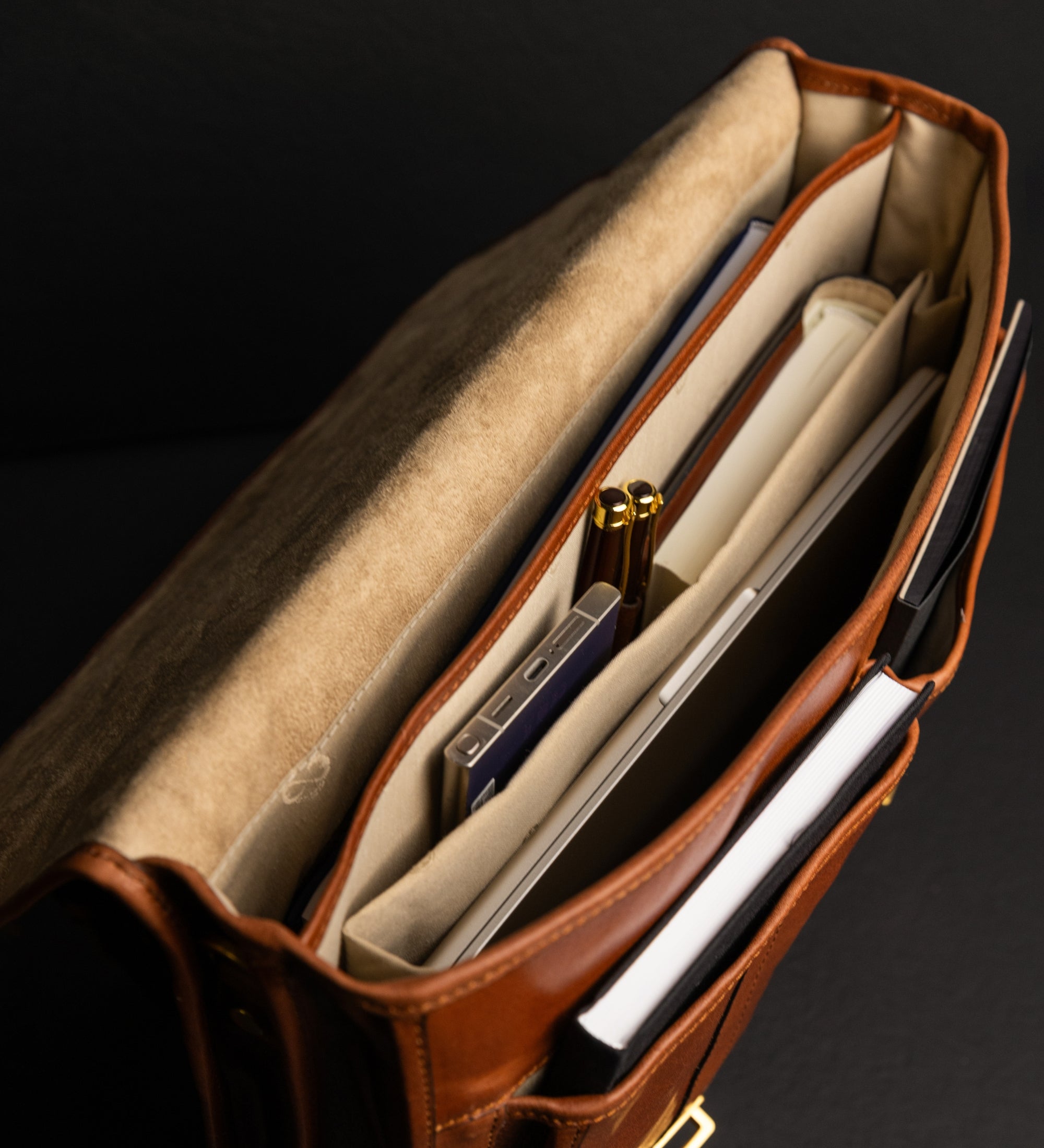 Leren aktetas satchel tas - The Time Machine