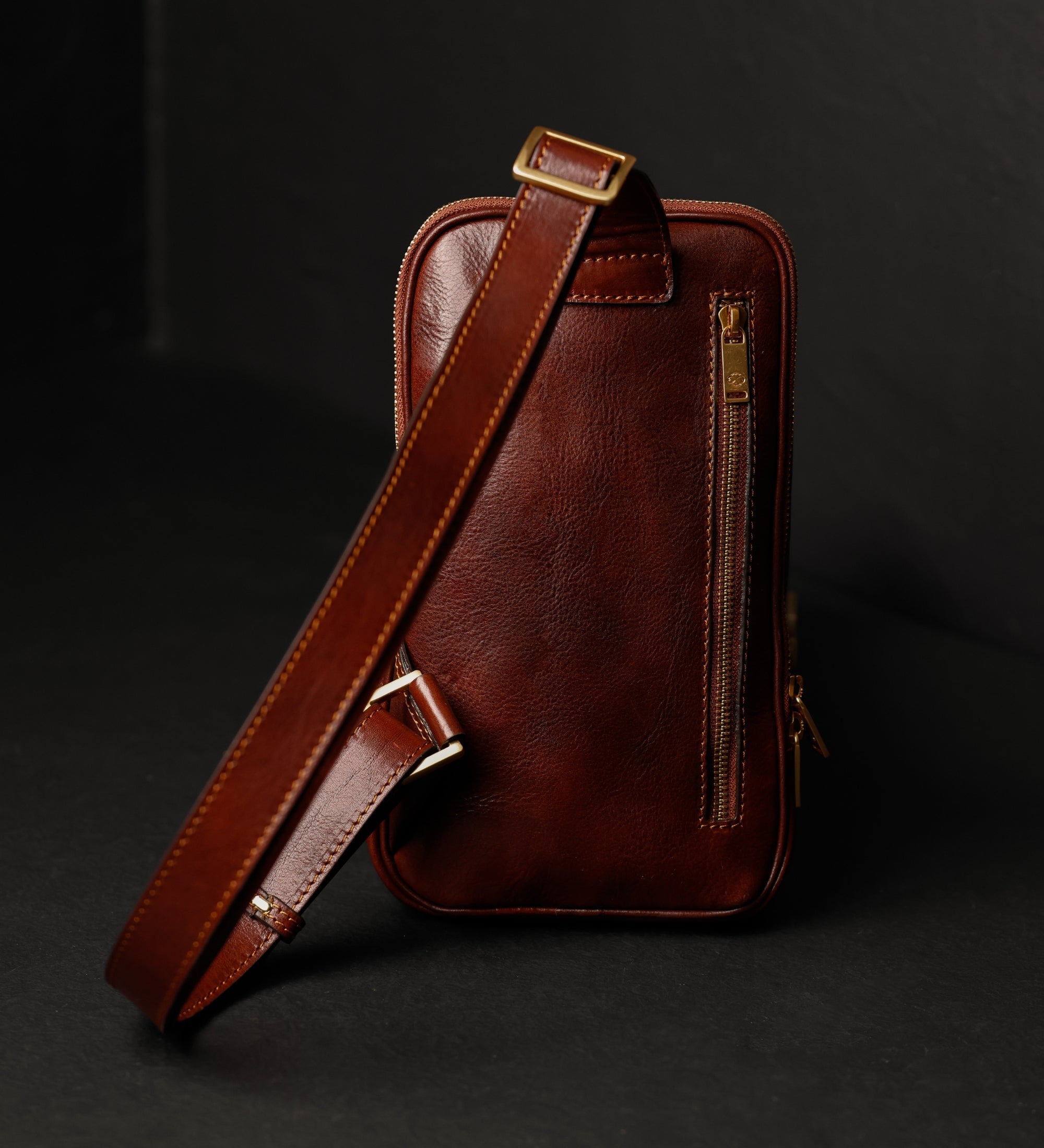 Leren sling bag borsttas - Kim