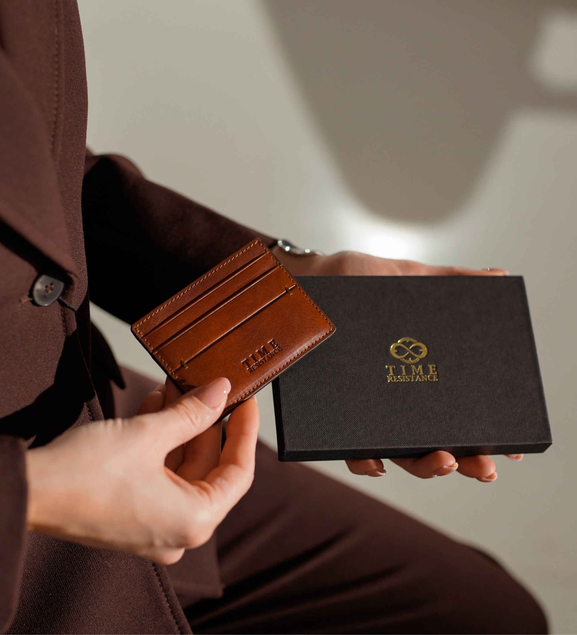 Leren creditcardhouder visitekaartjeshouder voor dames - Fireflies
