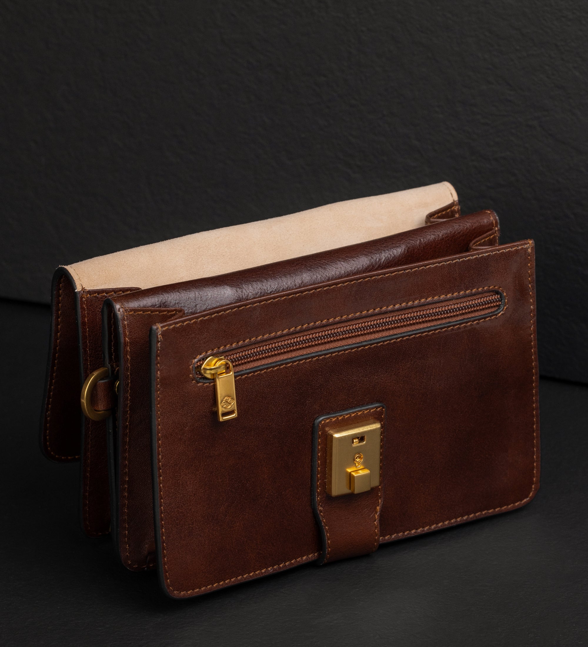 Leren clutch compacte handtas - The Maltese Falcon