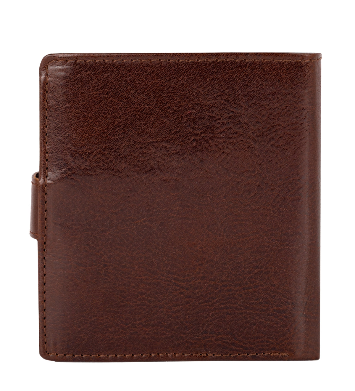 Leren bifold portemonnee met drukknoop - Ironweed