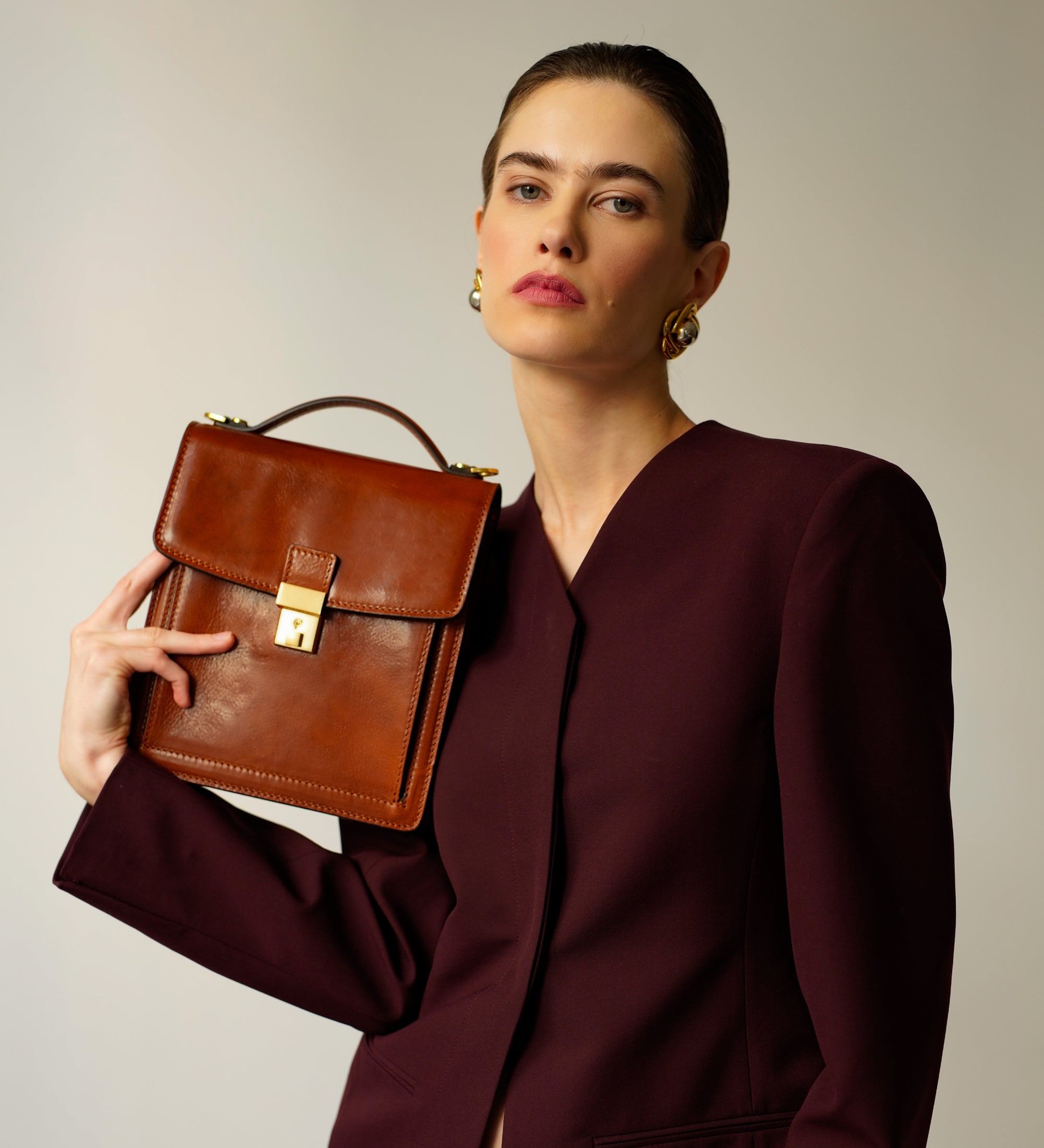 Kleine leren aktetas voor dames - Walden
