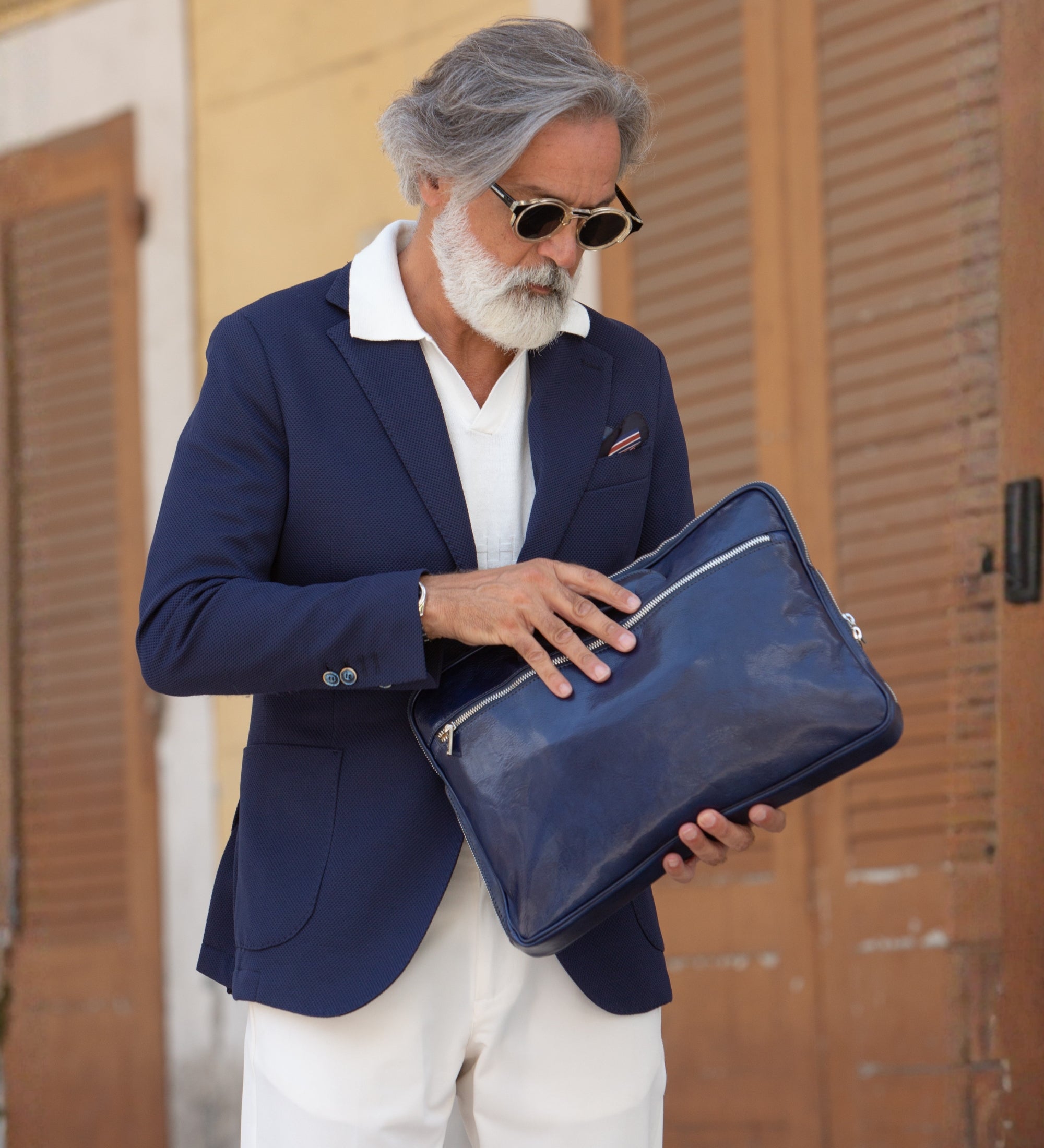 Leren aktetas laptoptas - Brave New World