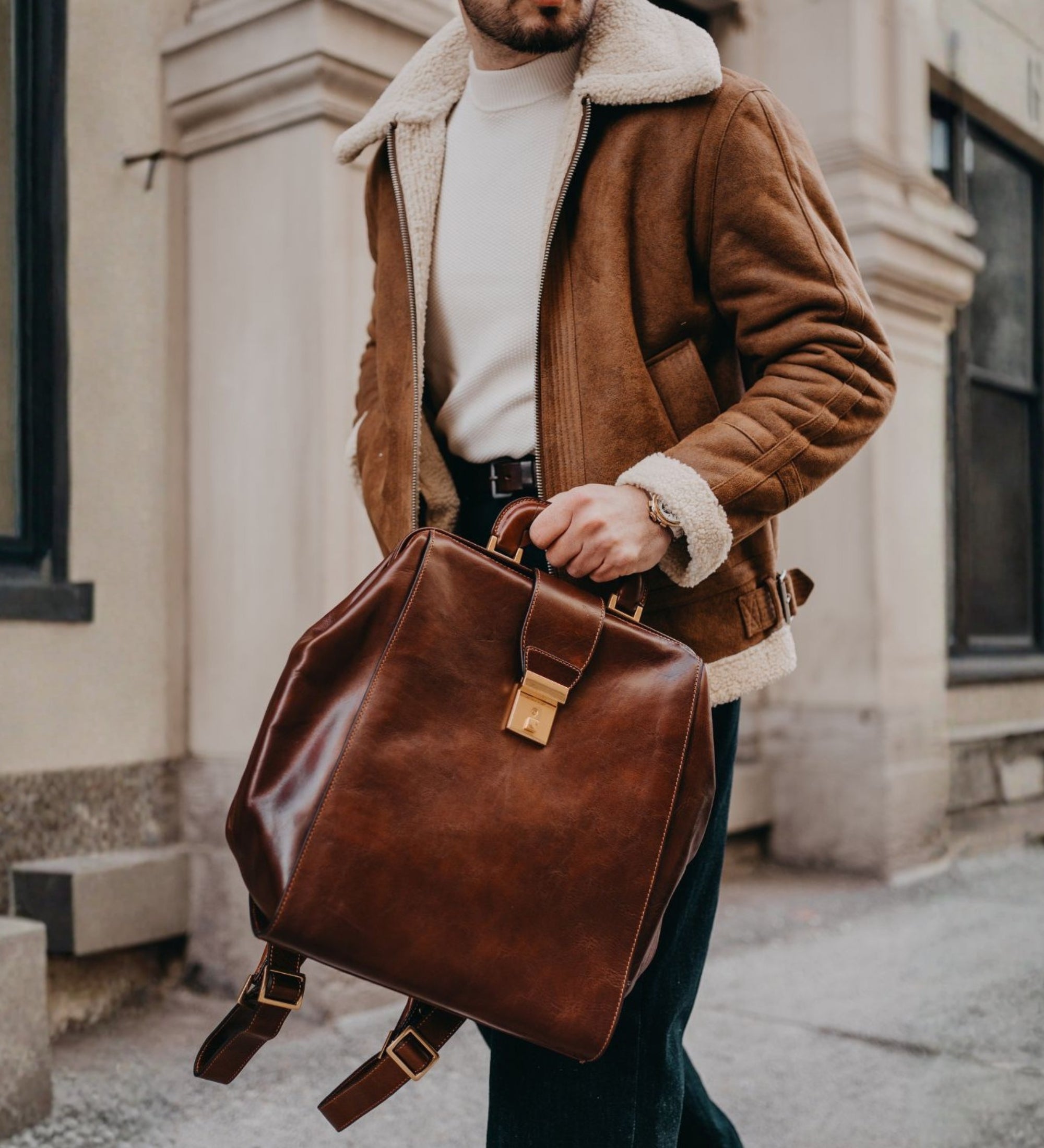 Leren rugtas - A Brief Story of Time