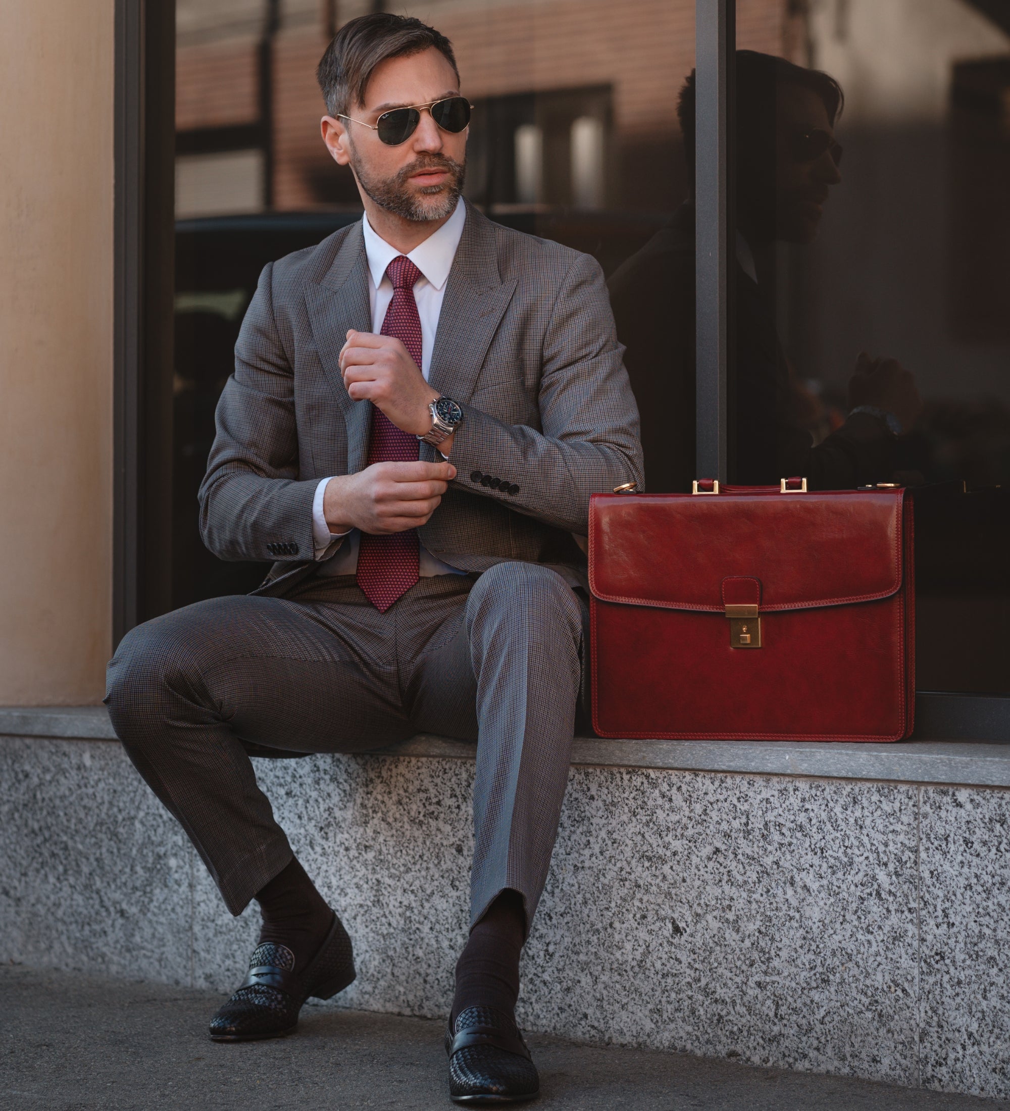 Leren aktetas - The Sound of the Mountain