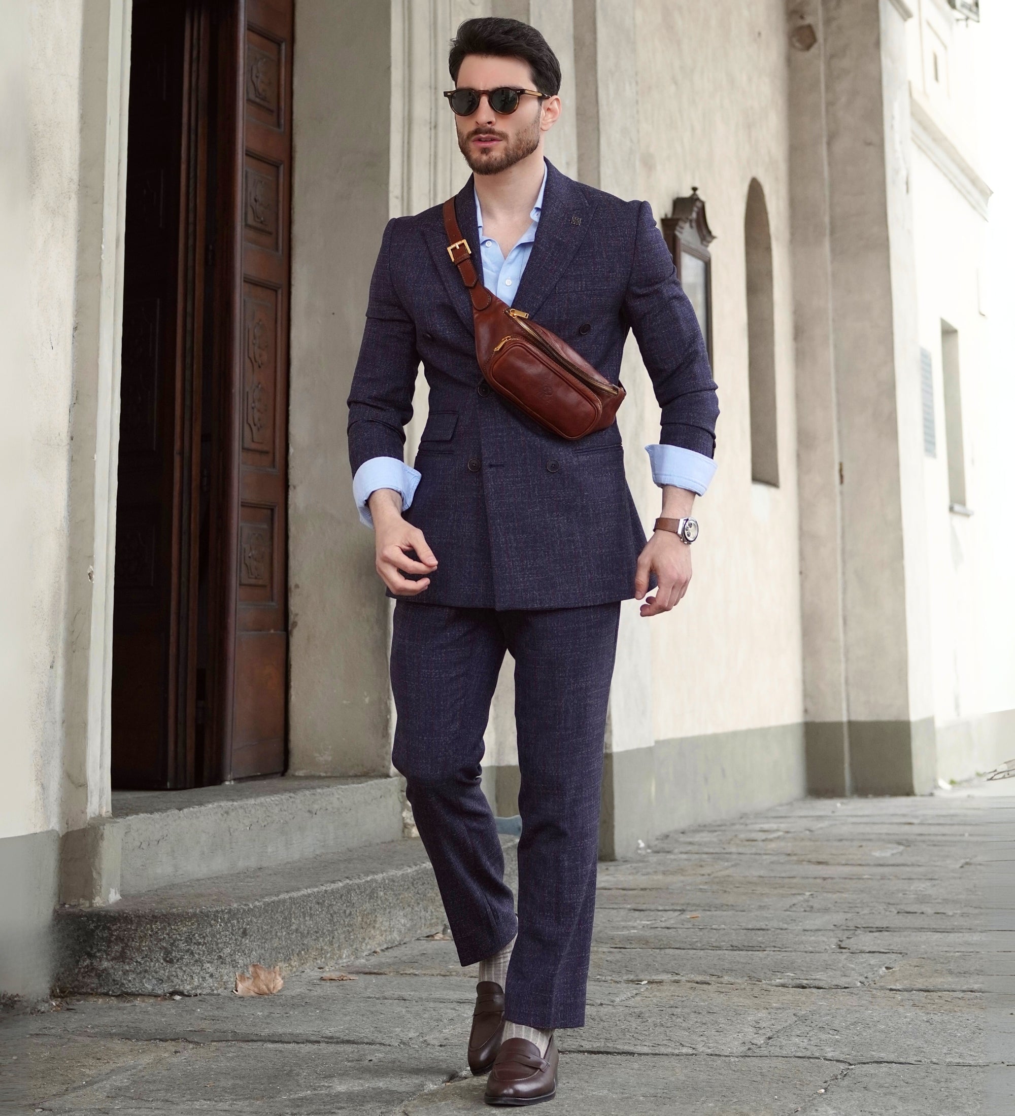 Leren sling bag heuptas - Independent People