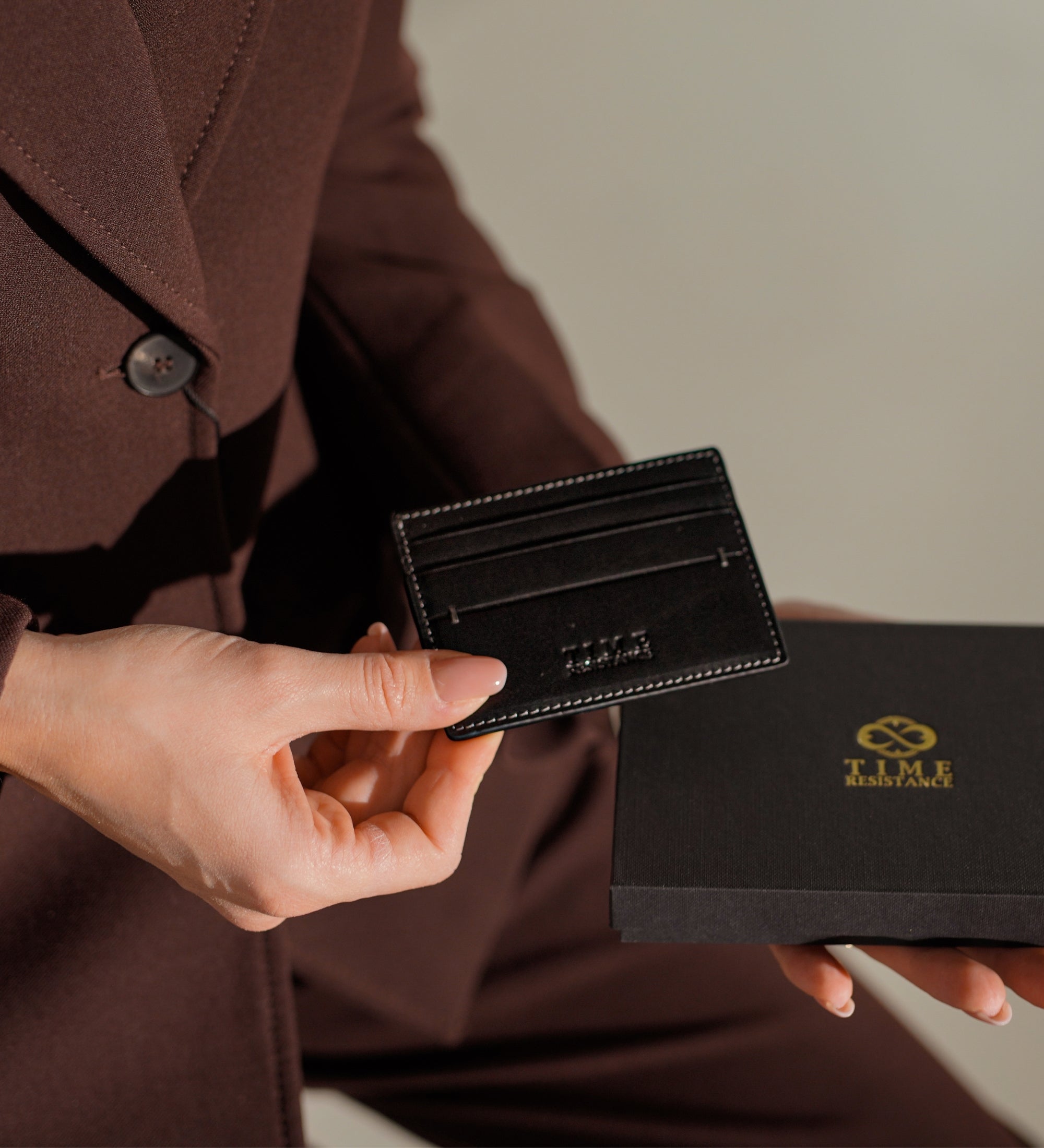 Leren creditcardhouder visitekaartjeshouder voor dames - Fireflies