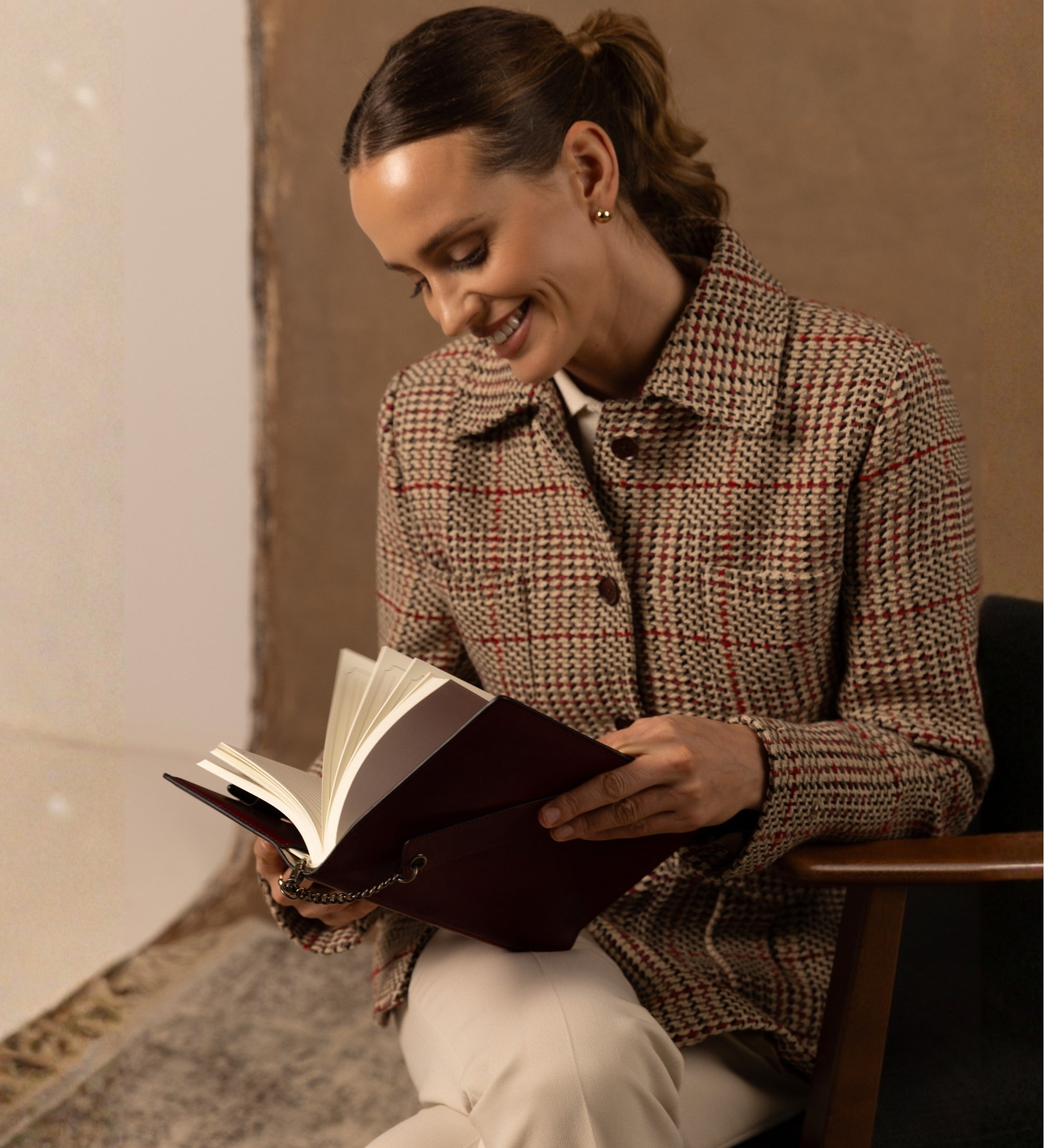 Leren notitieboek met navulbaar A5 notitieblok voor dames - The Diary of a Nobody