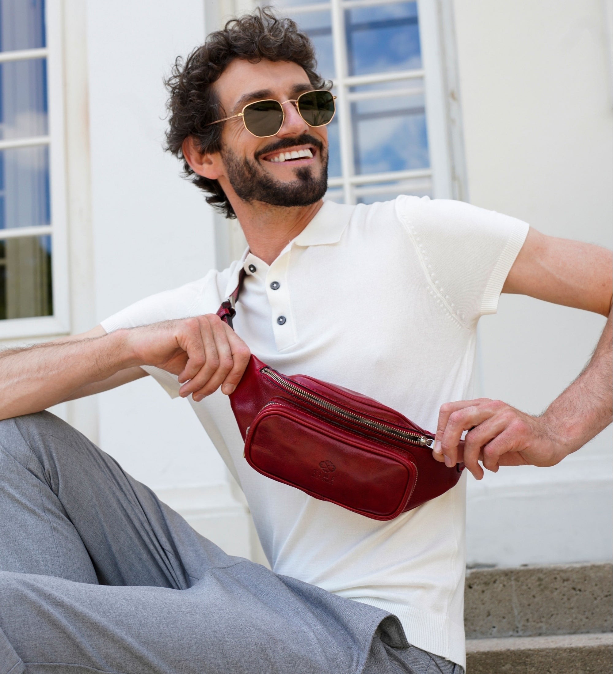 Leren sling bag heuptas - Independent People