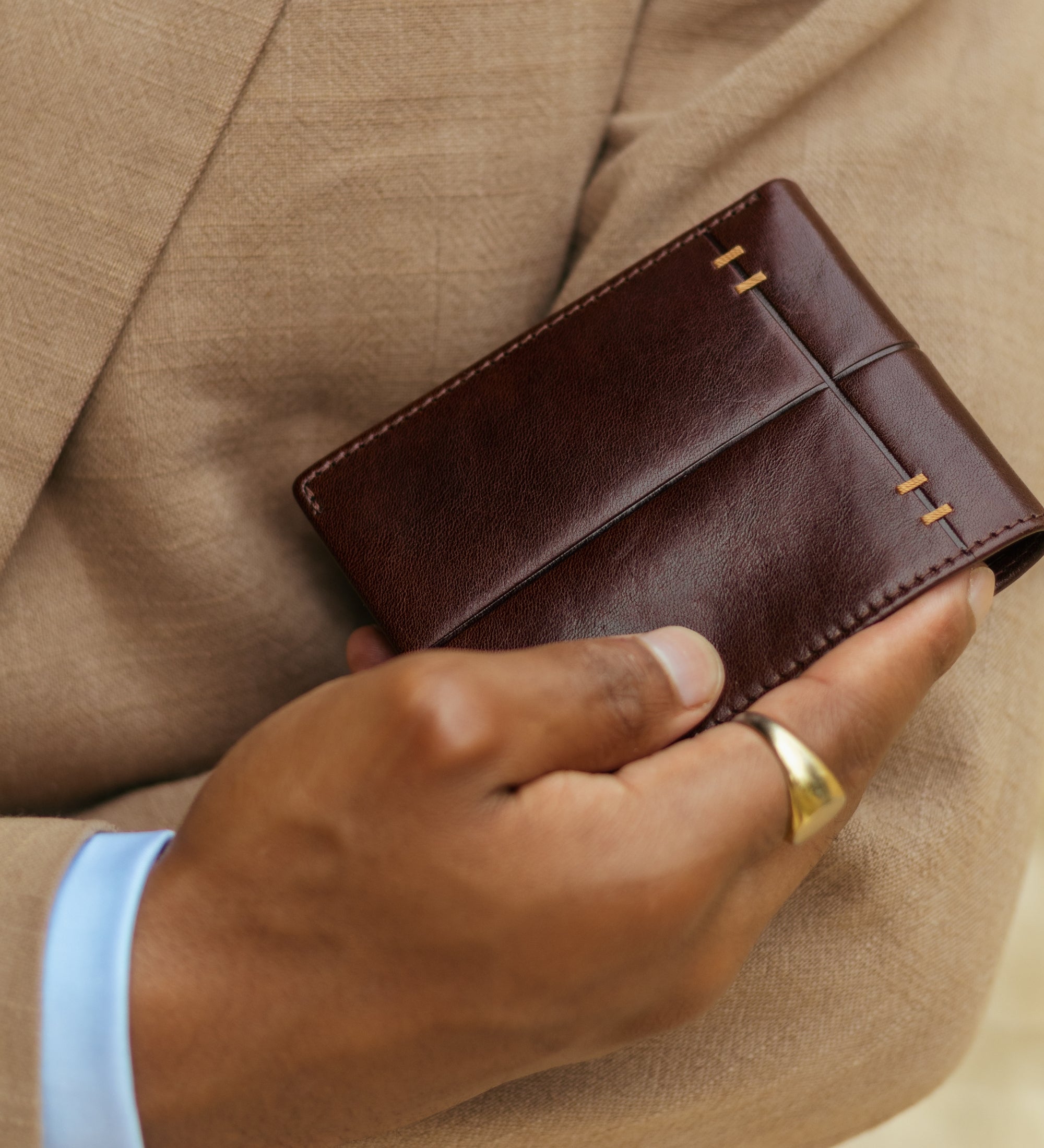 Leren bifold portemonnee - Poetic Justice